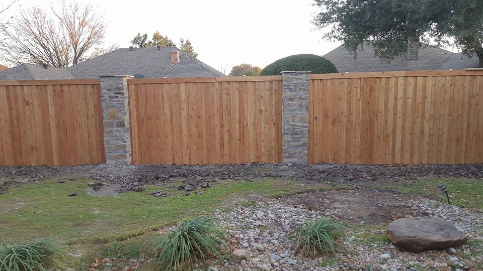 Stone and Wood Fence